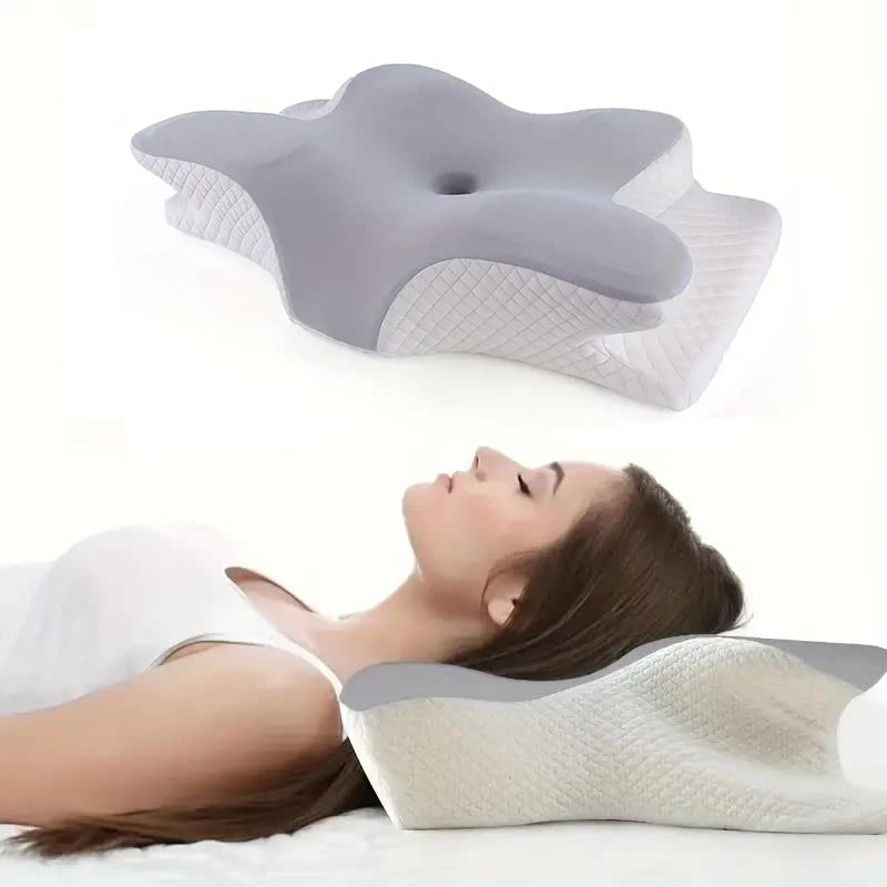Cuscino a farfalla in memory foam Retta colore grigio
